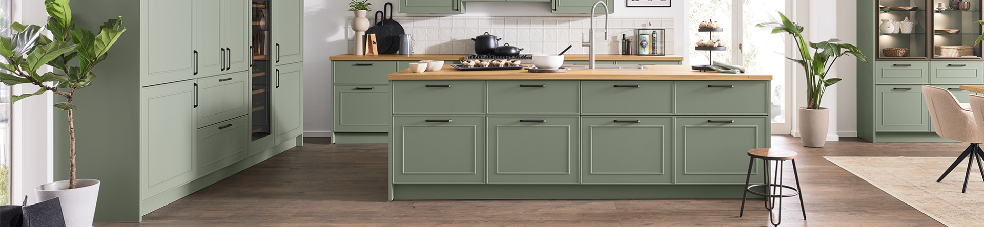 olina Landhausküche in mintgrün