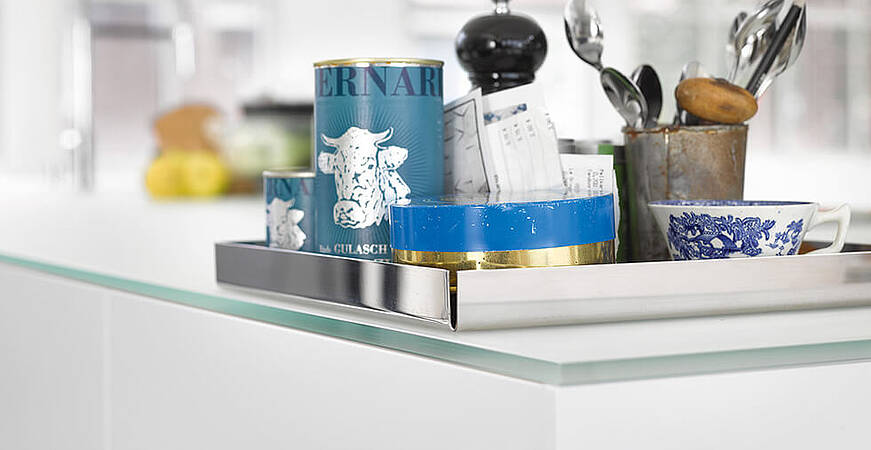 Glas Arbeitsplatte Detail