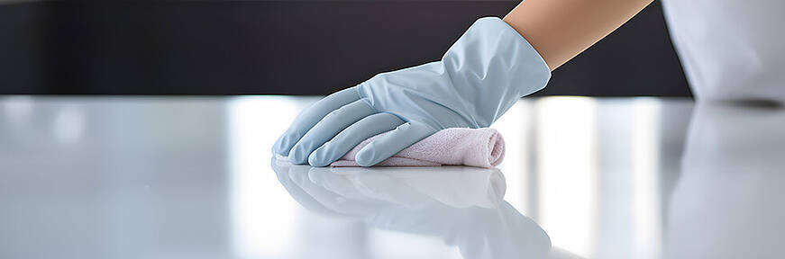 Glas Arbeitsplatte reinigen