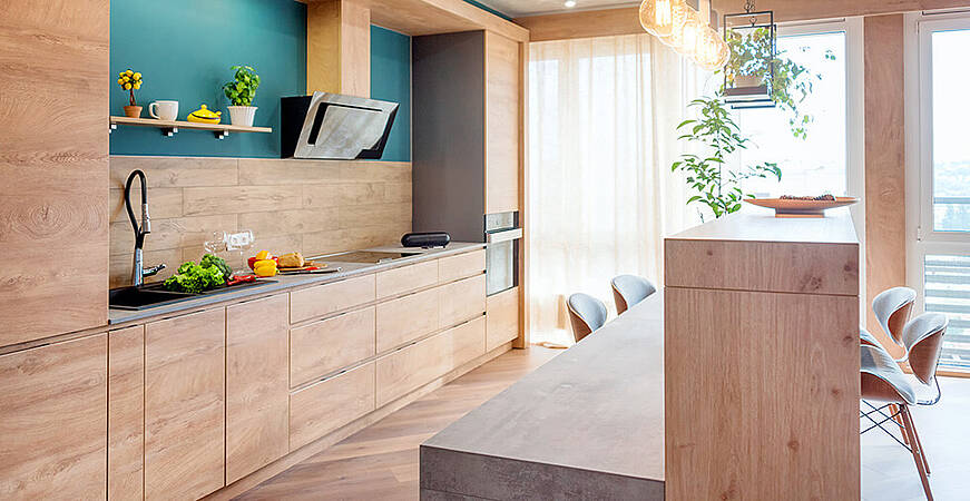 Massivholzküche mit Beton Massivholzküche mit Beton